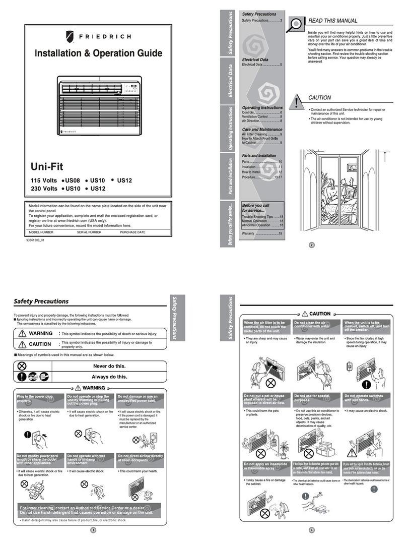 Friedrich 115 Volts US08 Original operating instructions