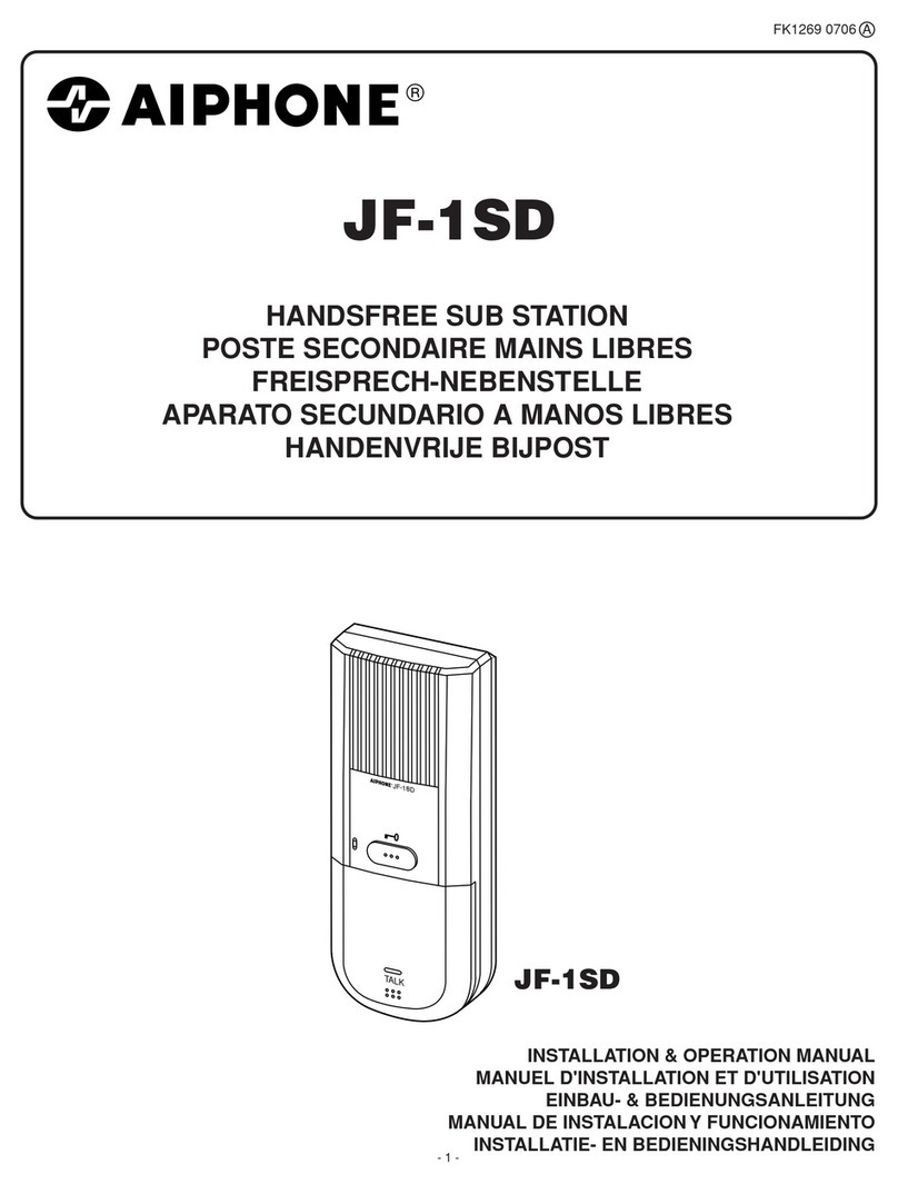 Aiphone JF-1SD Installation & operation manual