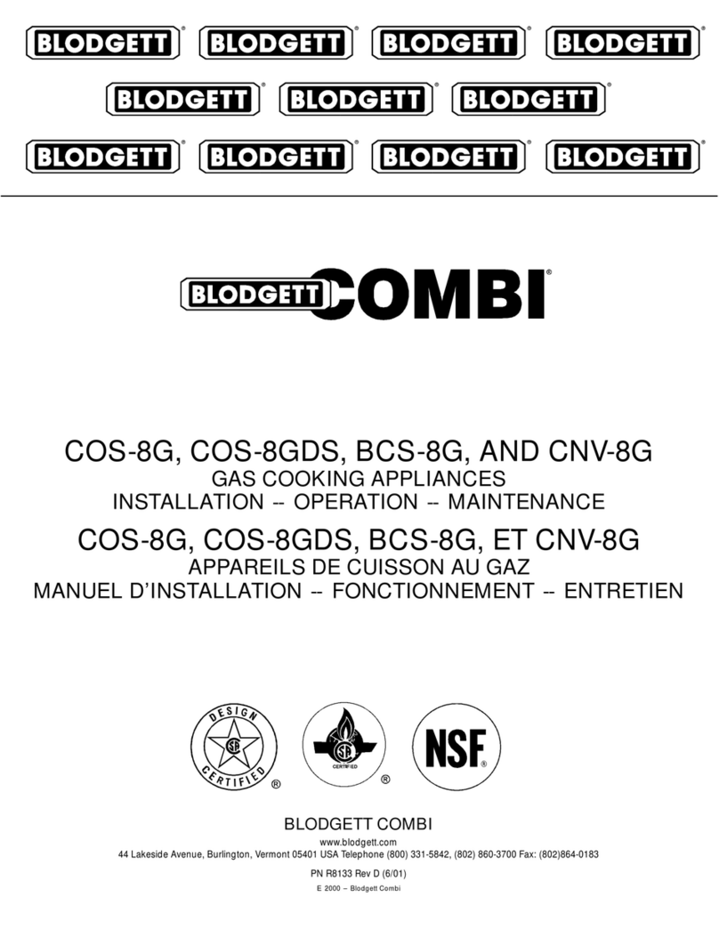 Blodgett COMBI COS-8G Installation operation & maintenance