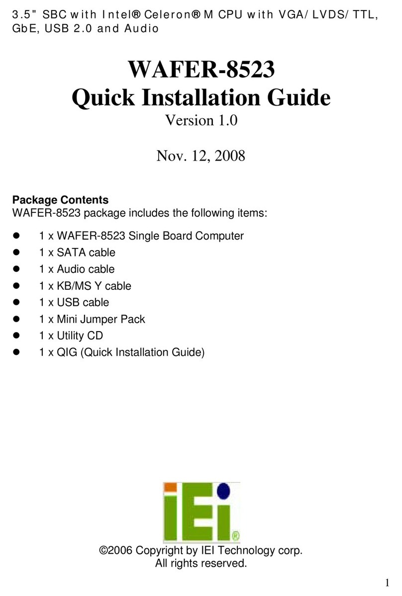 IEI Technology WAFER-8523 Quick installation guide