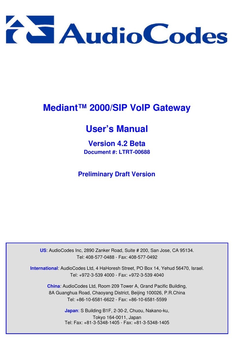 AudioCodes Mediant 2000 User manual