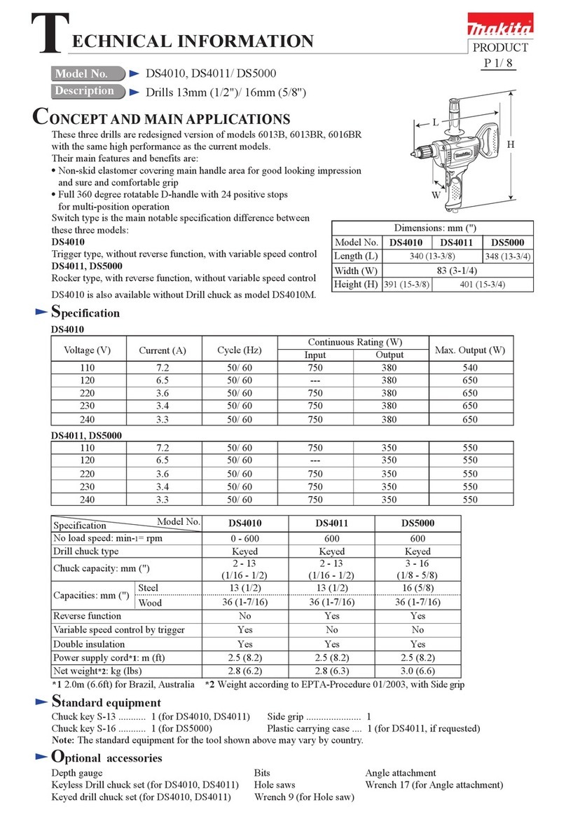 Makita DS4010 technical information Makita DS4010 technical information