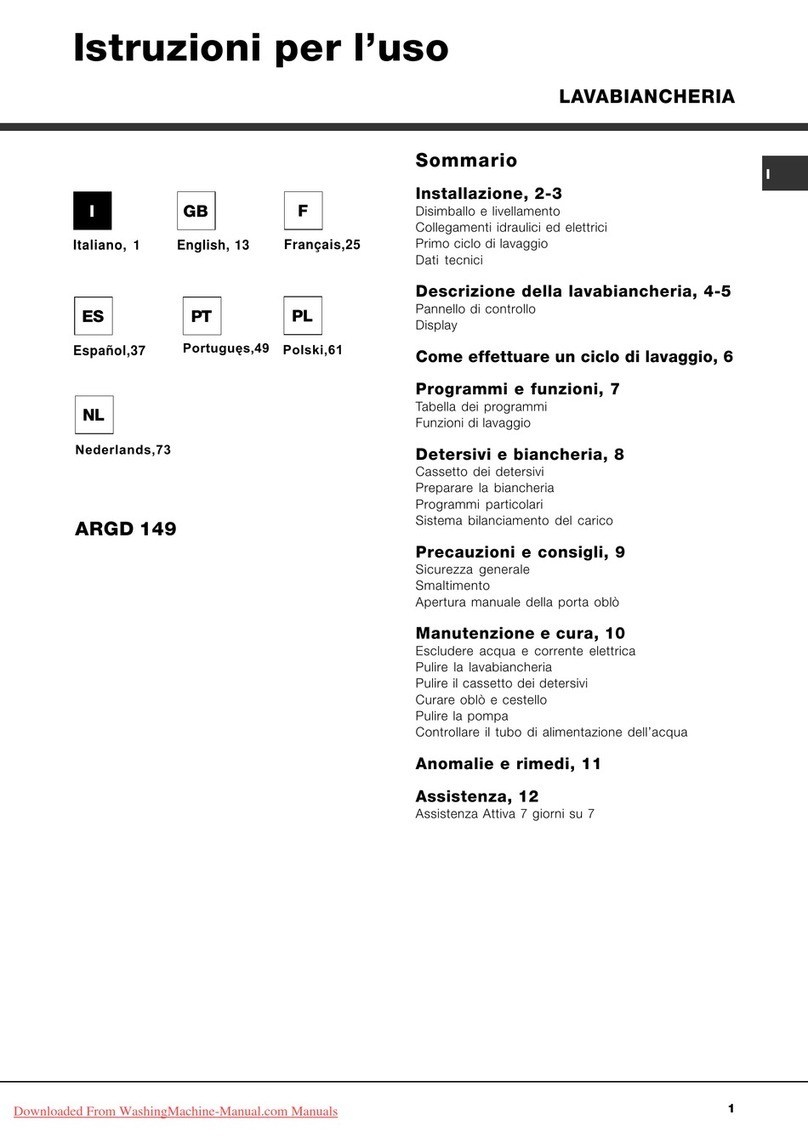 Hotpoint Ariston ARGD 149 Instructions for use