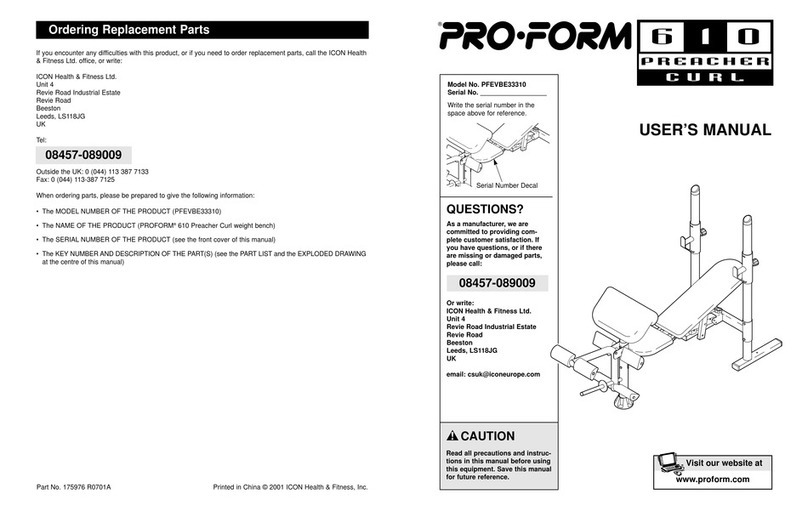 Pro-Form PFEVBE33310 User manual