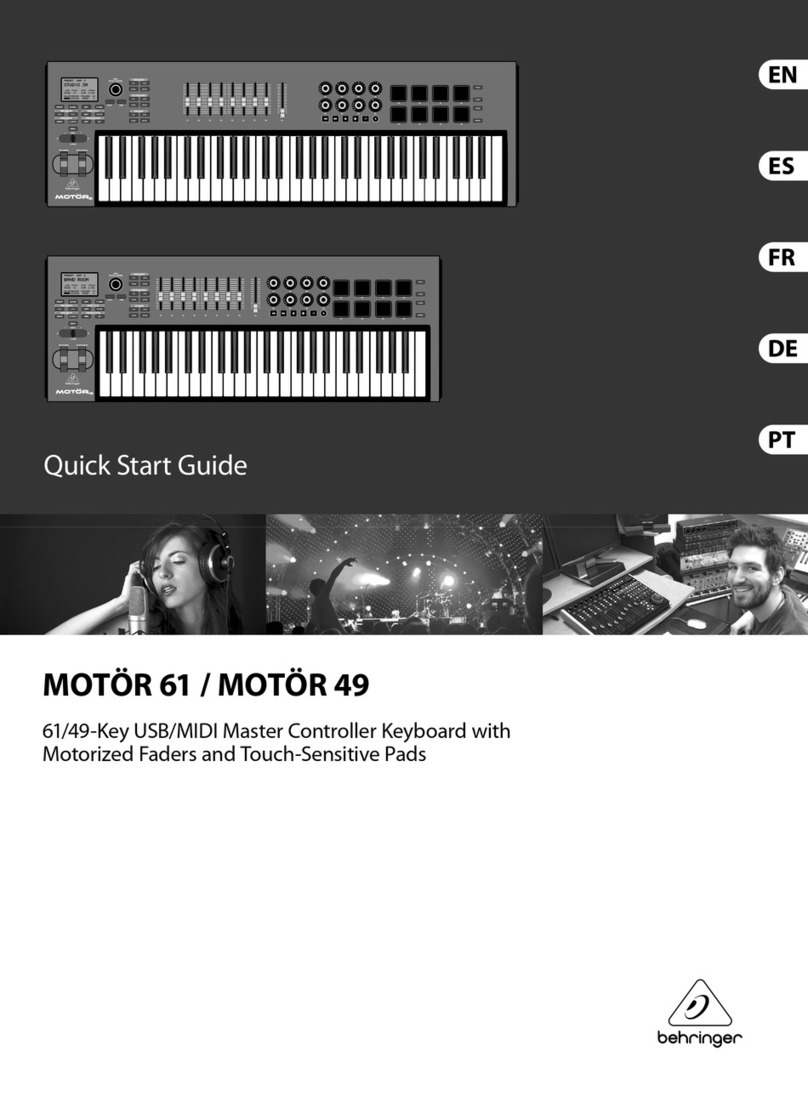 Behringer MOTOR 49 quick start guide