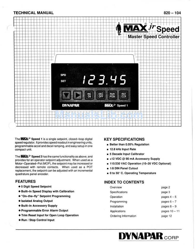 DYNAPAR max jr speed 1 Technical manual