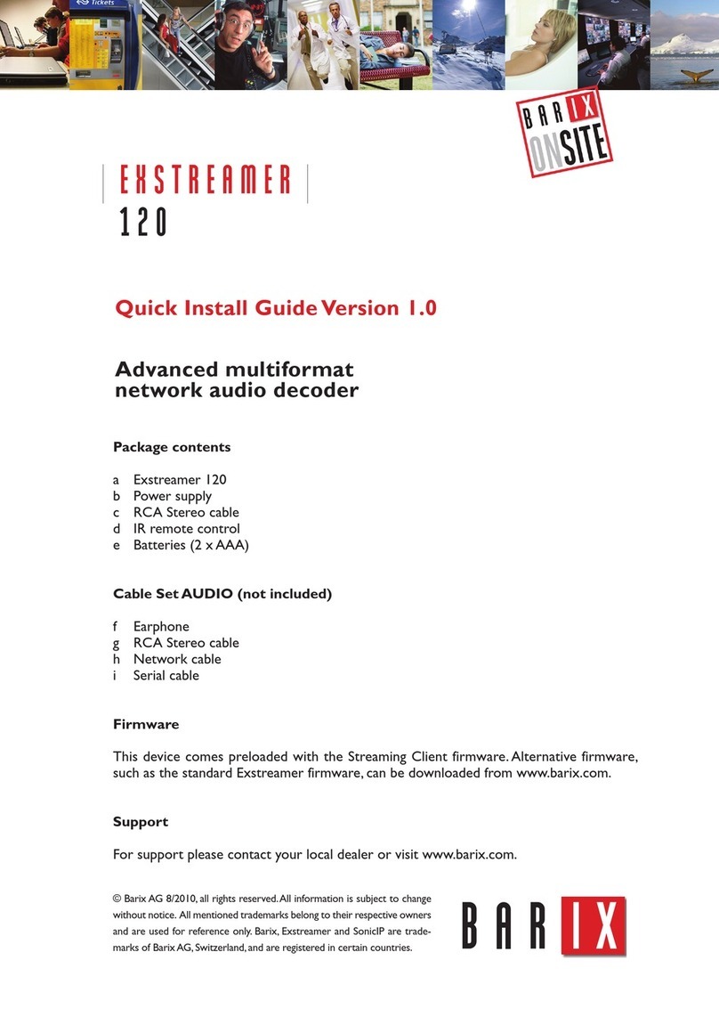 BARIX EXSTREAMER 1 2 0 User manual