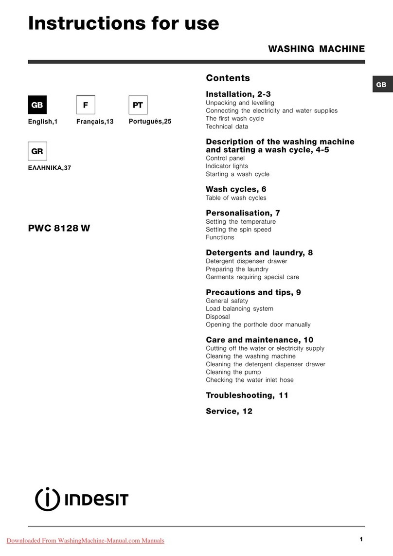 Indesit PWC 8128 W Instructions for use