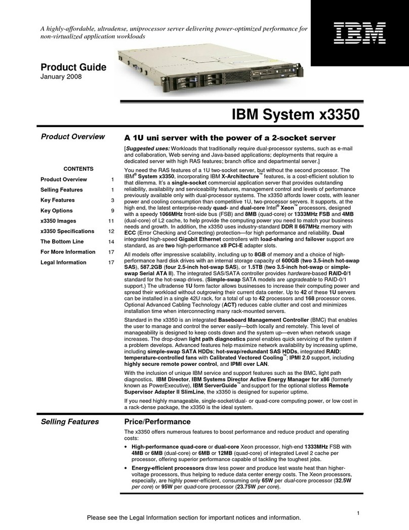 IBM x3350 - System - 4192 User manual