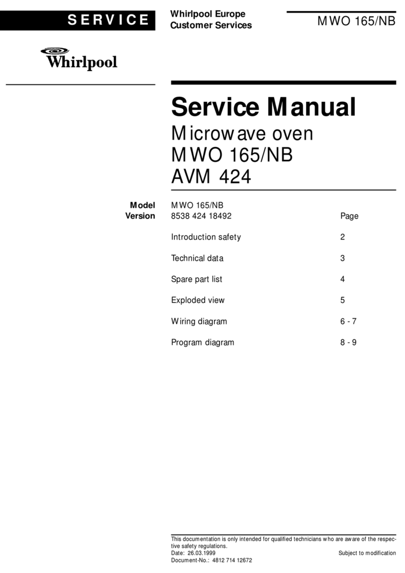 Whirlpool MWO 165/NB Service manual
