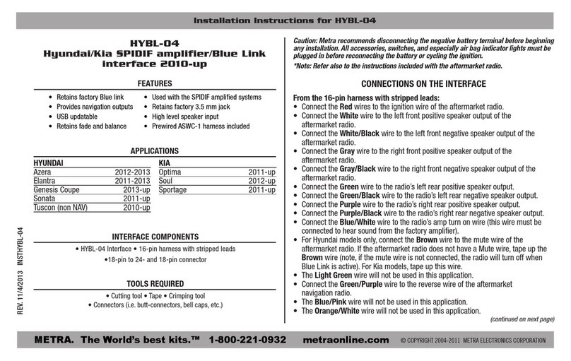 Metra Electronics HYBL-04 user manual
