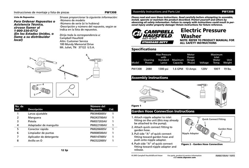 Campbell Hausfeld PW1308 Datasheet