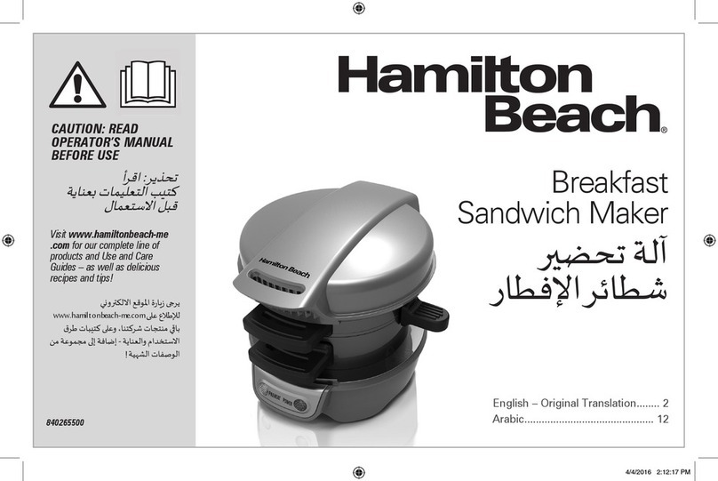 Hamilton Beach 840265500 Operator's manual