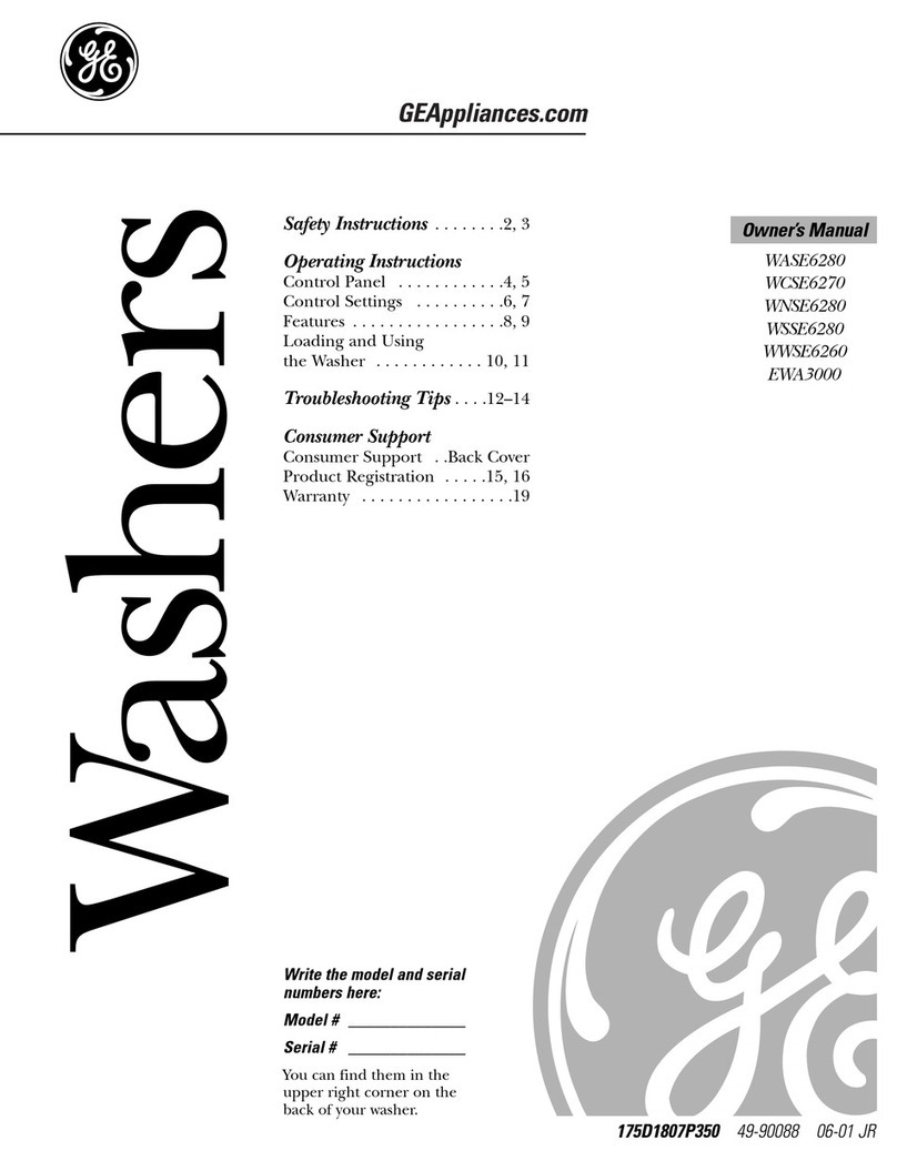GEAppliances WASE6280 owner's manual