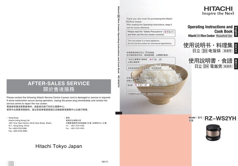 Hitachi RZ-WS2YH Operating instructions & cook book