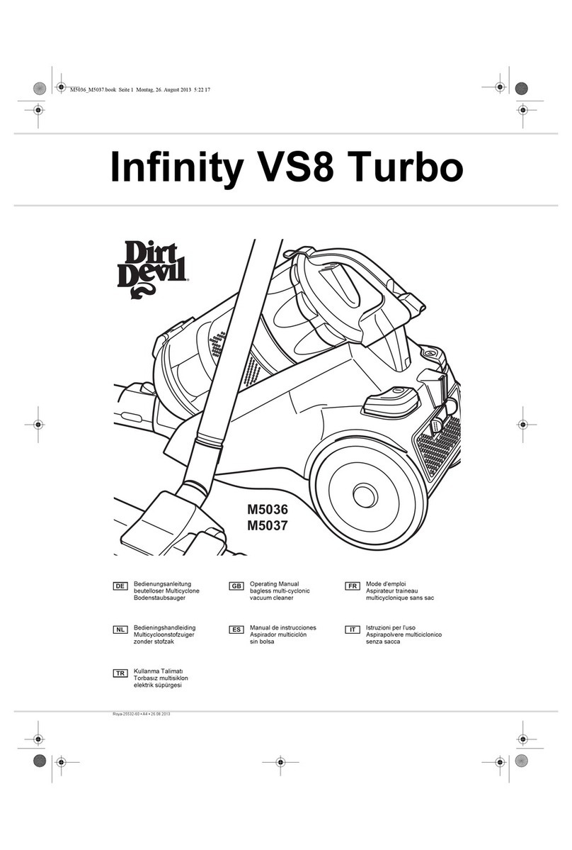 Dirt Devil Infinity VS8 Turbo M5037 operating manual