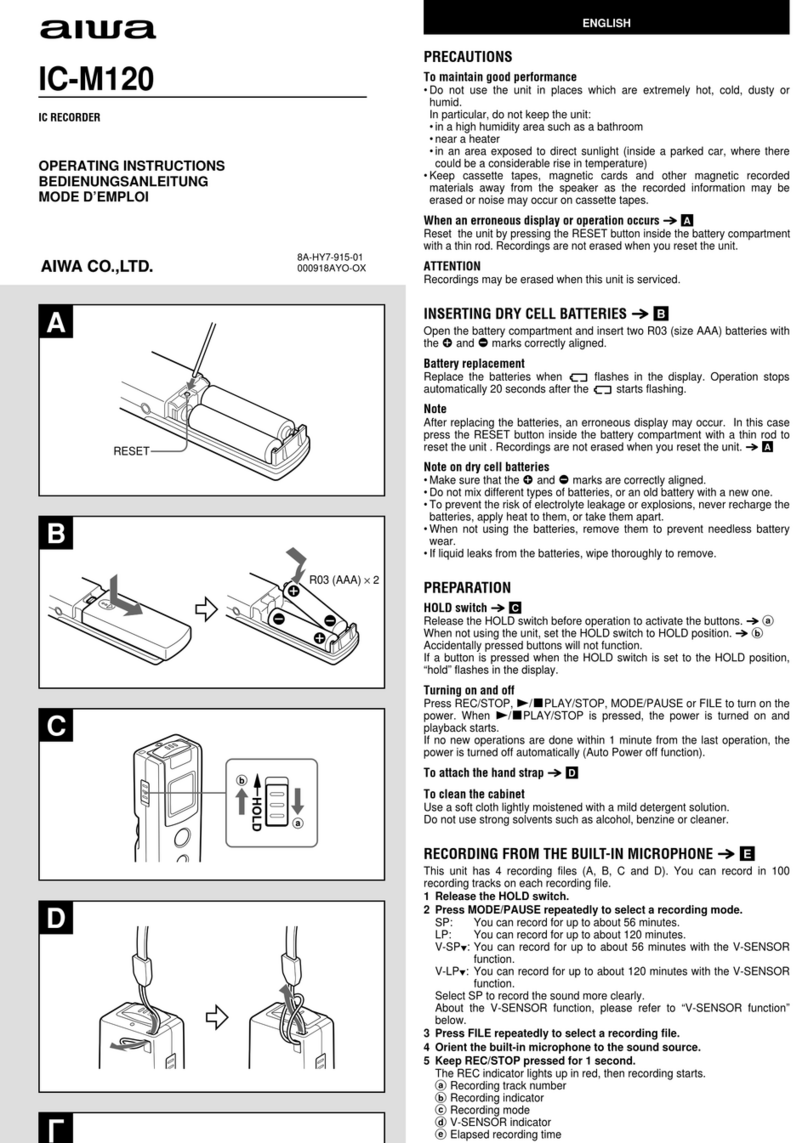 Aiwa IC-M120 operating instructions
