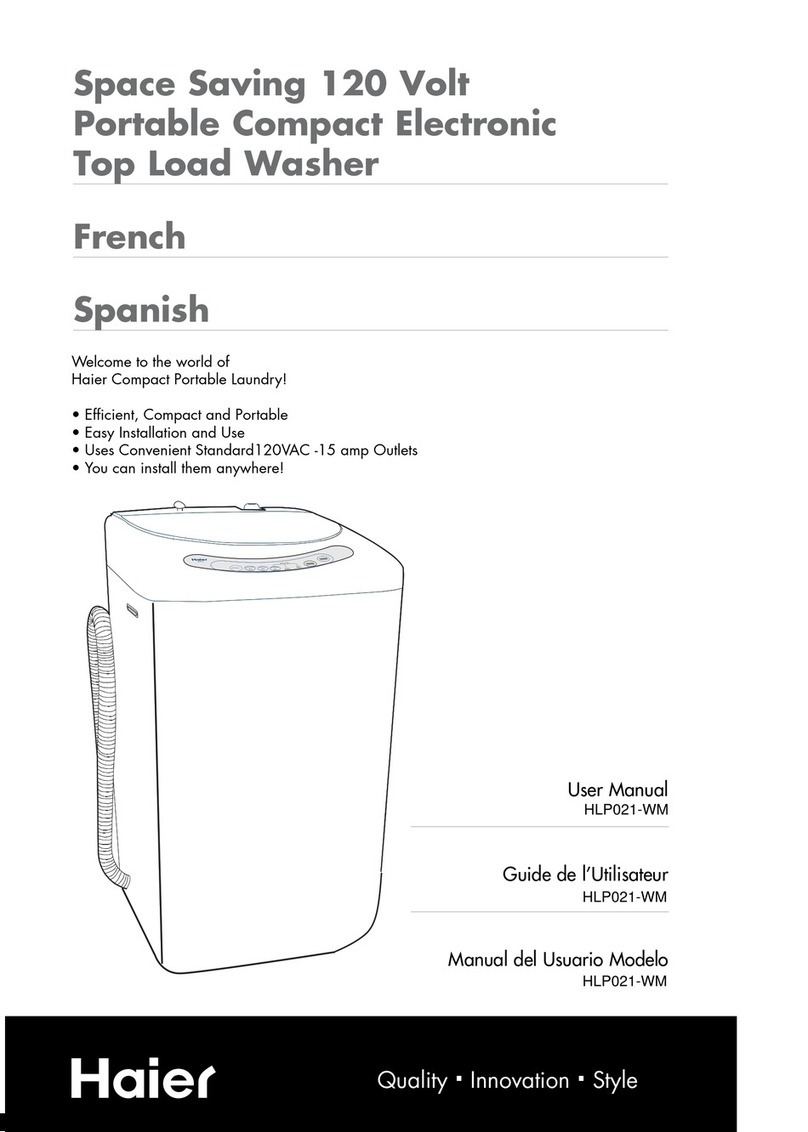 Haier HLP021WM - PULSATOR Portable Washer User manual