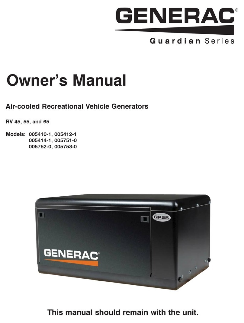 Generac Power Systems RV 45 SERIES owner's manual Generac Power Systems RV 45 SERIES owner's manual