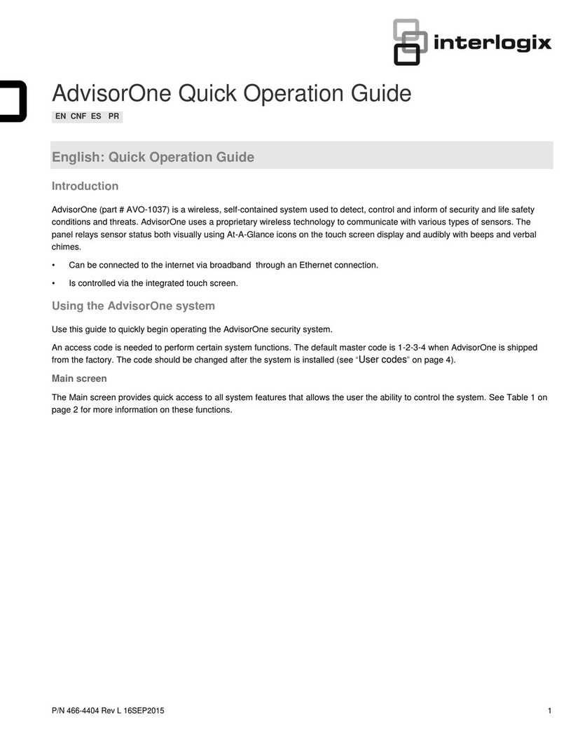 Interlogix advisorone User guide