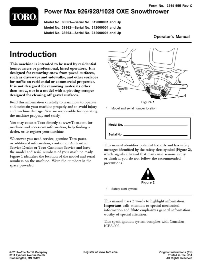 Toro Power Max 926 OXE User manual