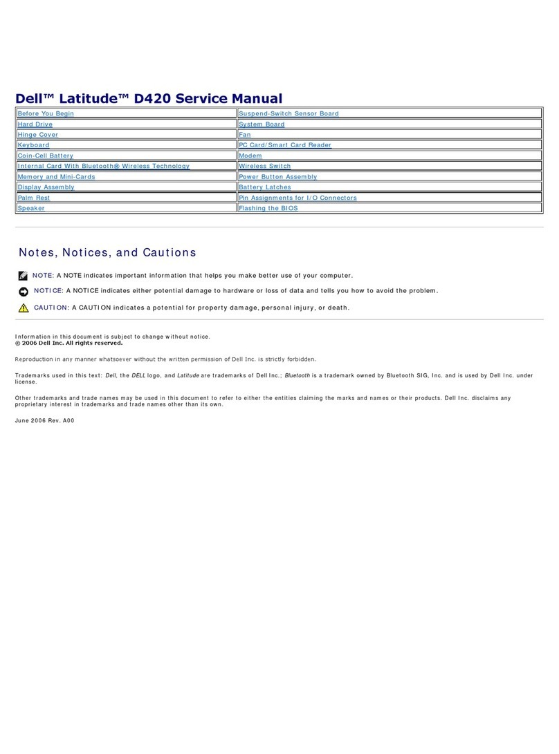 Dell D420 - Latitude Notebook Computer User manual Dell D420 - Latitude Notebook Computer User manual