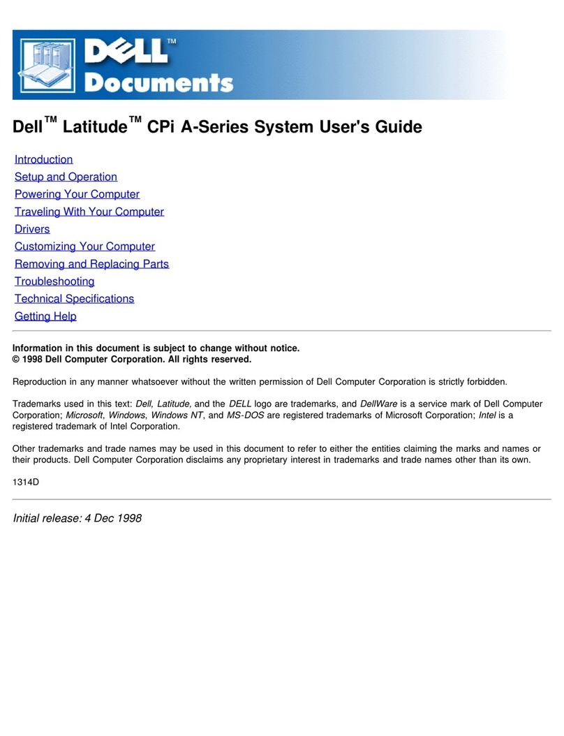 Dell Latitude CPi A-Series User manual Dell Latitude CPi A-Series User manual