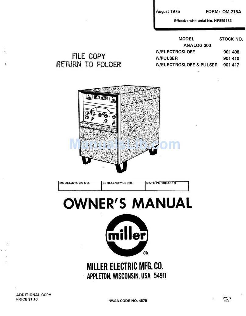 Miller ANALOG 300 owner's manual