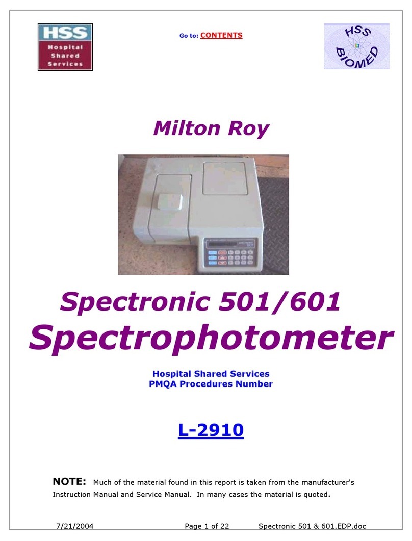 Milton Roy Spectronic 501 Operation manual