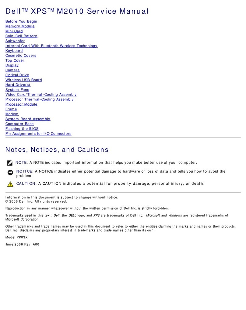 Dell XPS M2010 Service manual