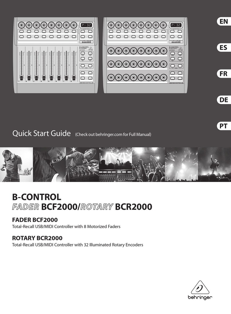 Behringer B-Control Fader BCF2000 User manual