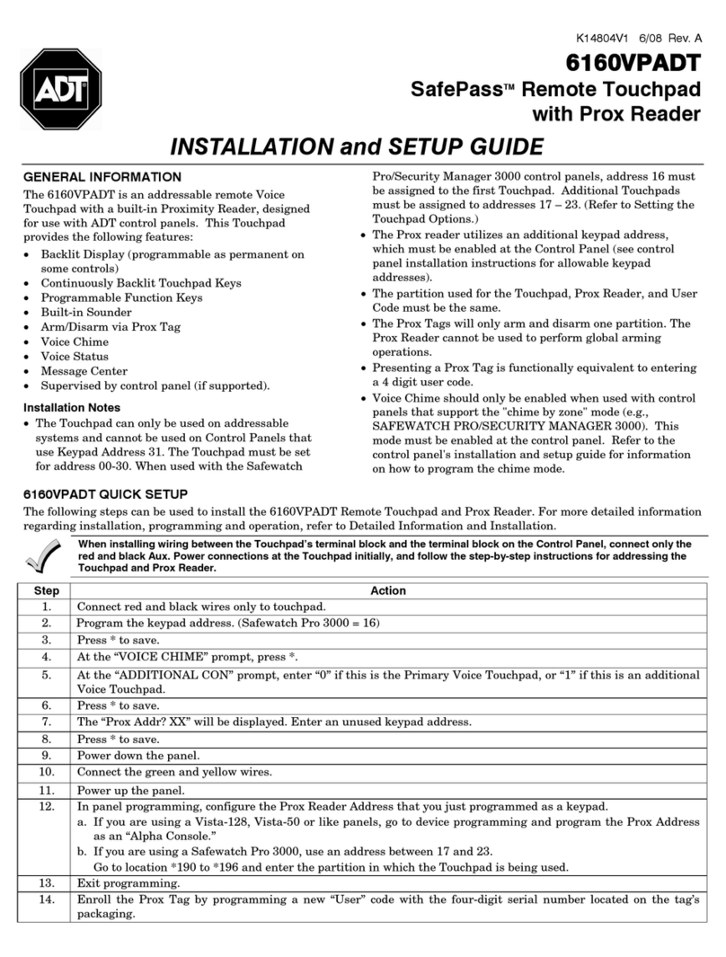 ADT 6160VPADT Assembly instructions