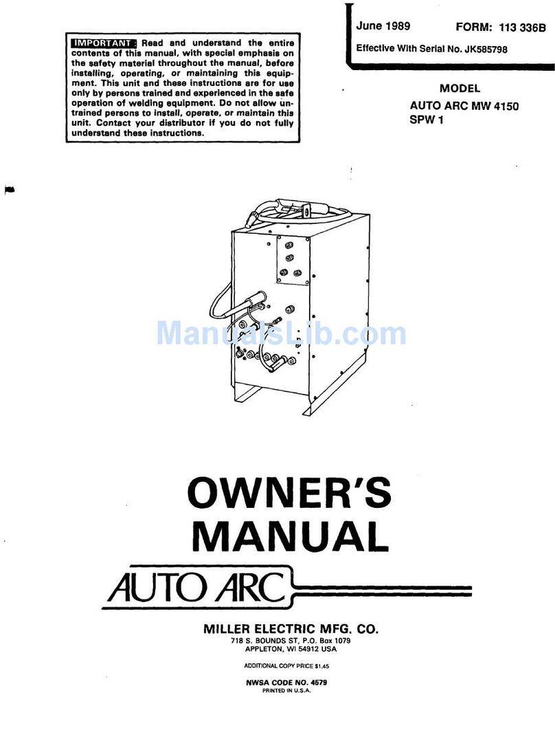 Miller AUTO ARC MW 4150 owner's manual Miller AUTO ARC MW 4150 owner's manual