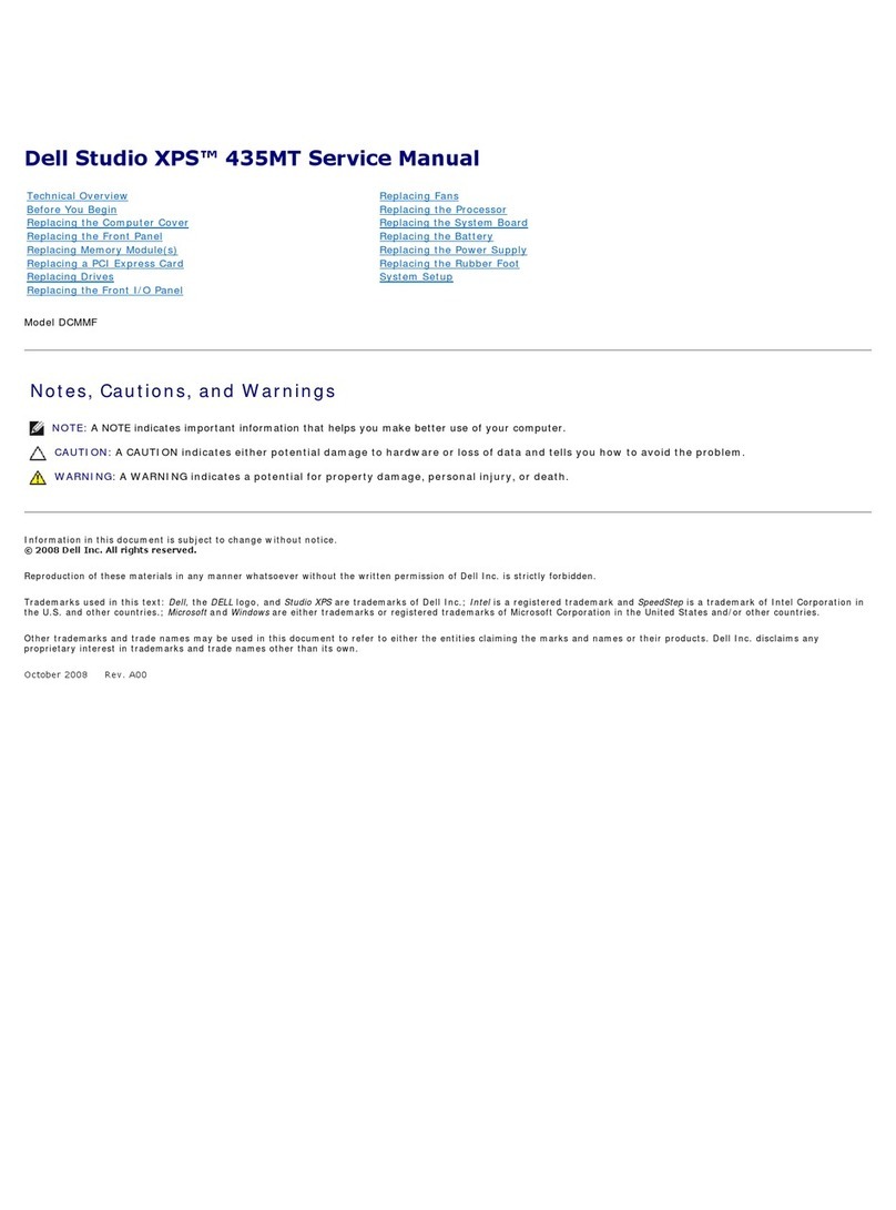 Dell Studio XPS 435 MT User manual