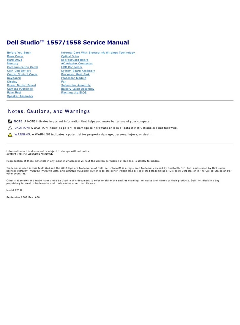 Dell Studio 1557 User manual Dell Studio 1557 User manual