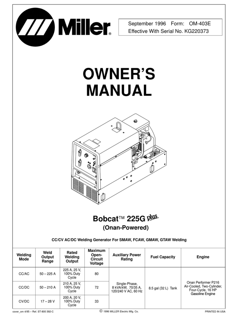 Miller BOBCAT 225G PLUS owner's manual