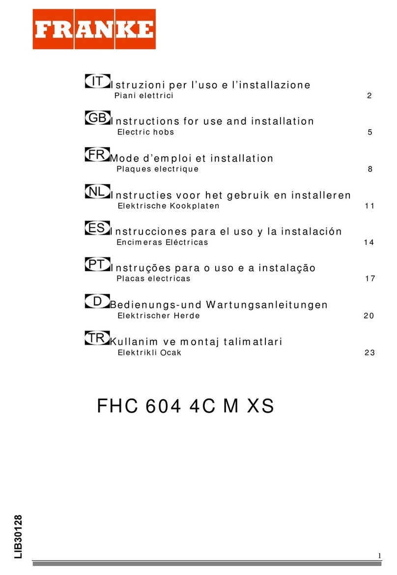 Franke FHC 604 4C M XS Operation manual Franke FHC 604 4C M XS Operation manual