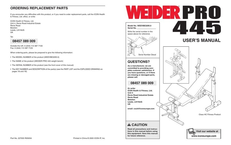 WeiderPro 445 WEEVBE3295.0 user manual