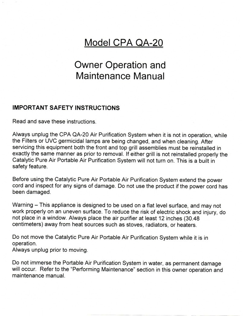 Catalytic CPA QA-20 Owner's operation and maintenance manual
