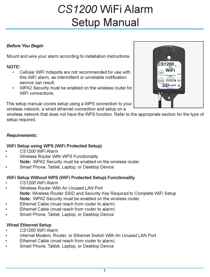 CSI Controls CS1200 Setup manual
