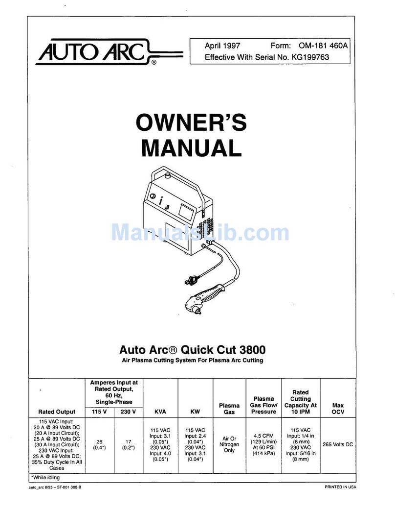 AUTO ARC QUICK CUT 3800 User manual AUTO ARC QUICK CUT 3800 User manual