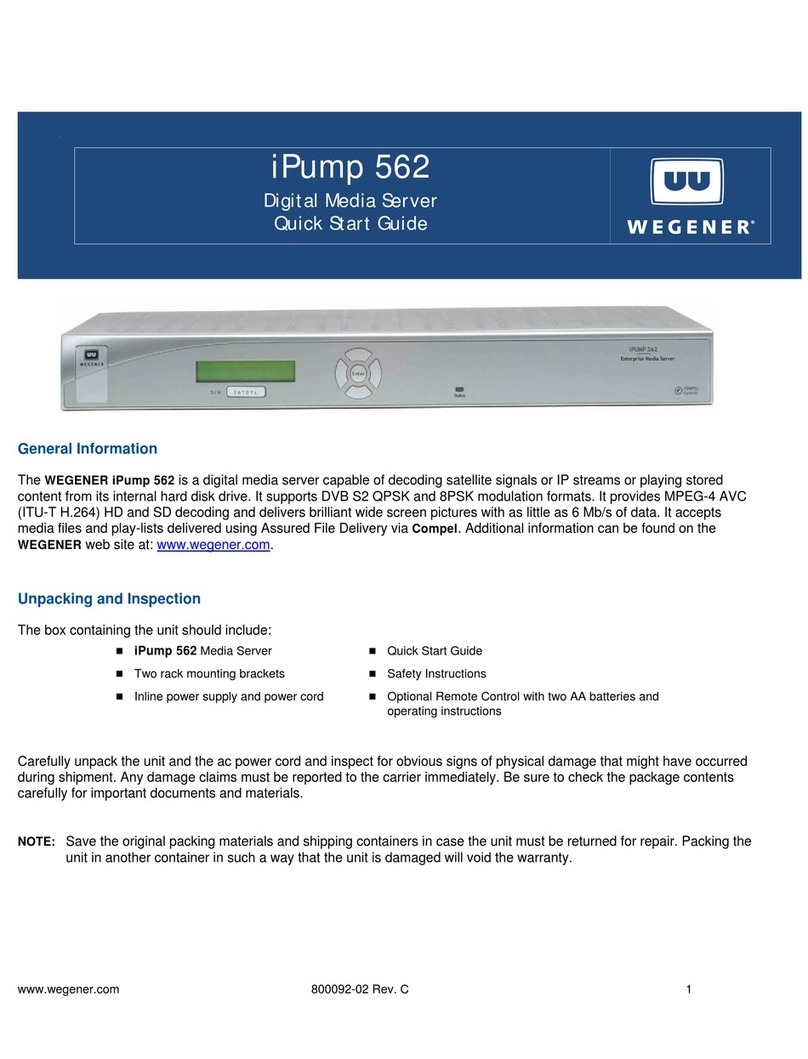 Wegener iPump 562 quick start guide
