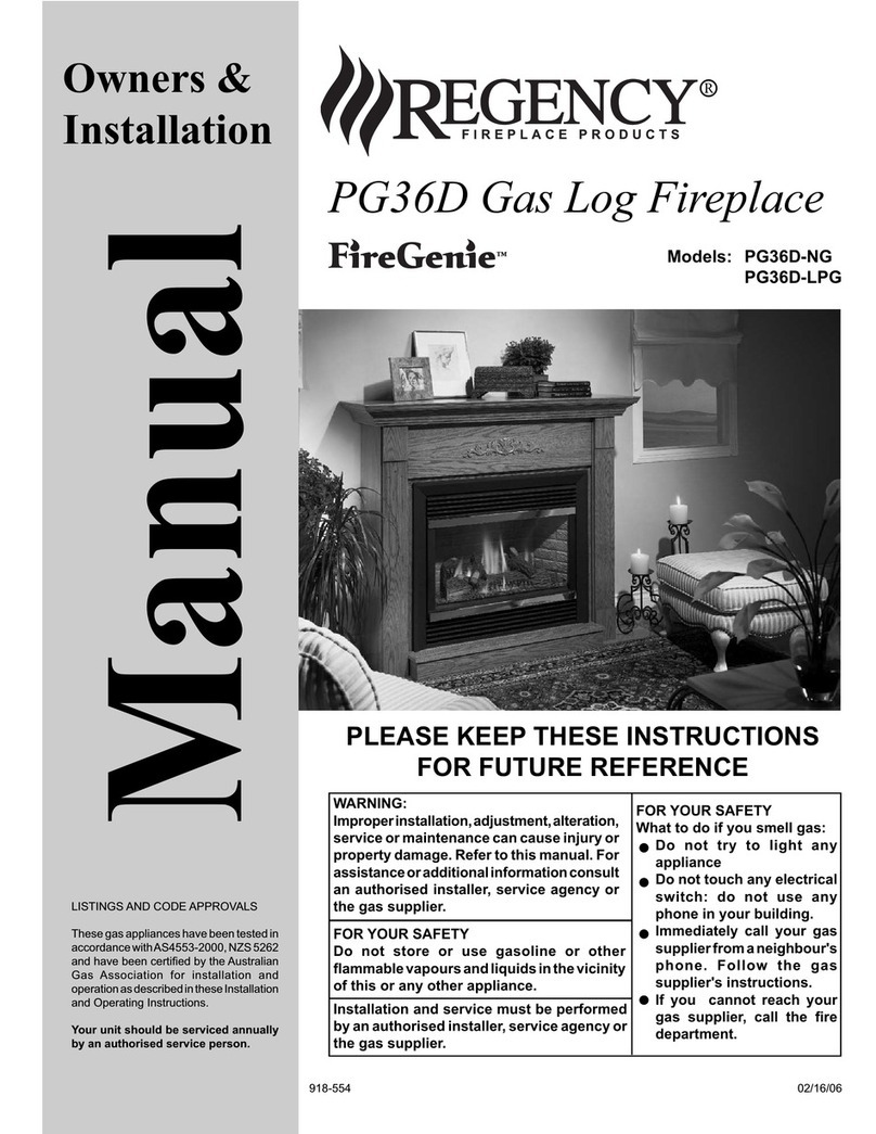 Regency PG36D-NG Owners & installation Regency PG36D-NG Owners & installation