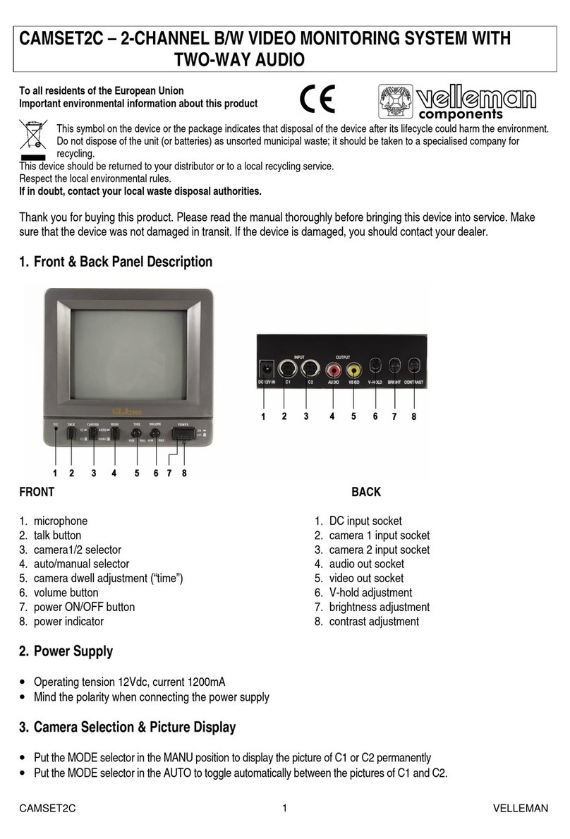 Velleman CAMSET2C User manual