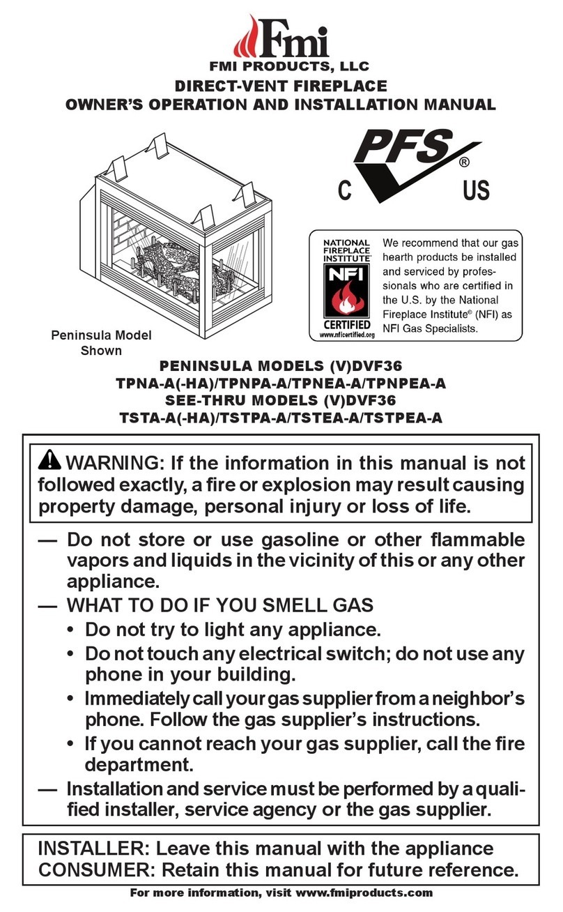 FMI Peninsula VDVF36 OWNER'S OPERATION AND INSTALLATION MANUAL FMI Peninsula VDVF36 OWNER'S OPERATION AND INSTALLATION MANUAL