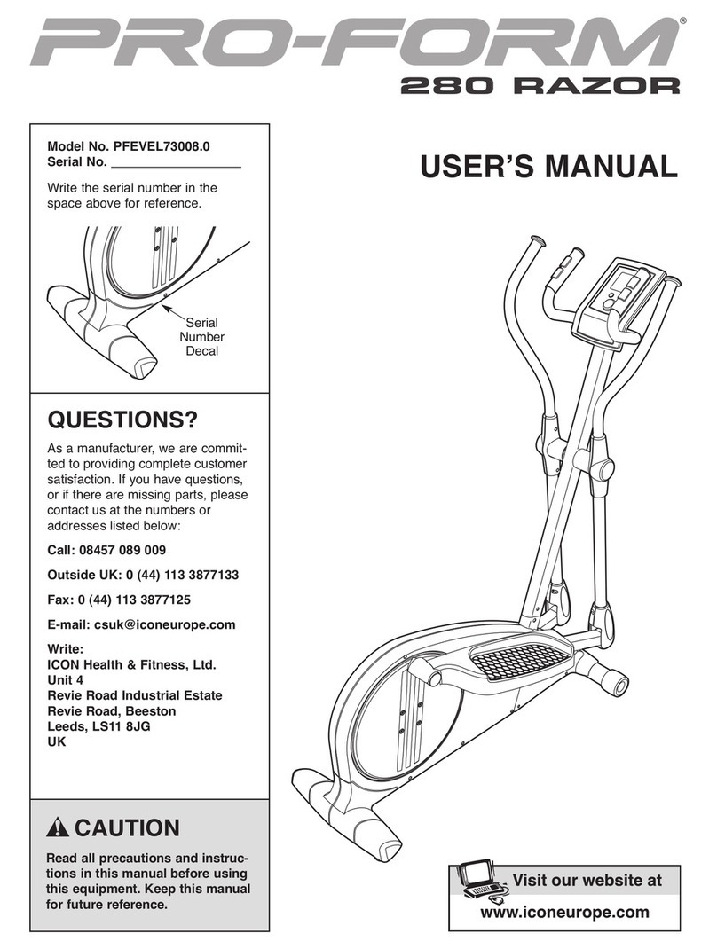 Pro-Form 280 RAZOR PFEVEL73008.0 User manual