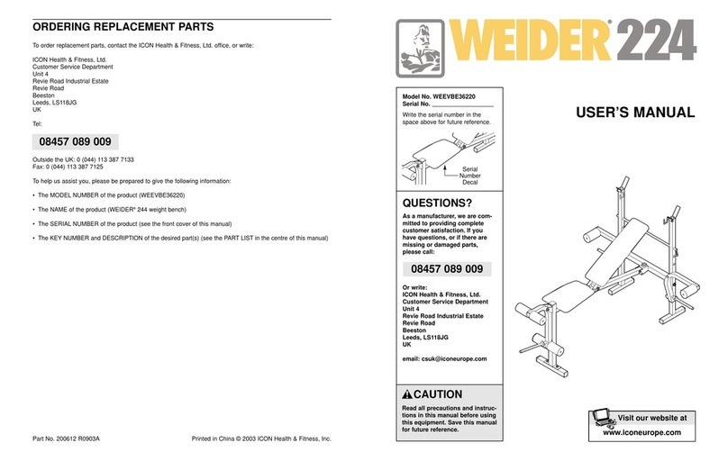 Weider WEEVBE36220 User manual