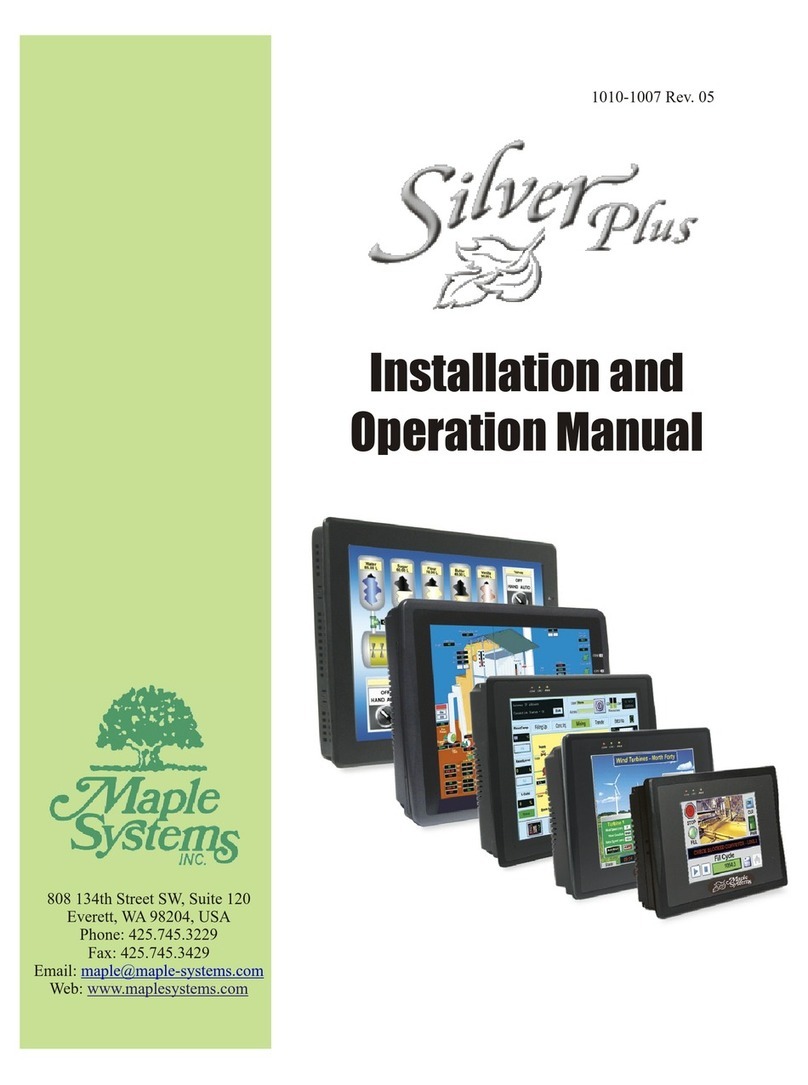 Maple Systems Silver Plus Series Installation and operation manual Maple Systems Silver Plus Series Installation and operation manual