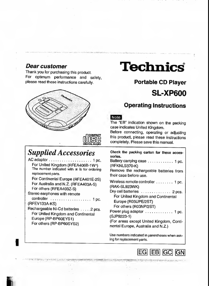Technics SL-XP600 User manual