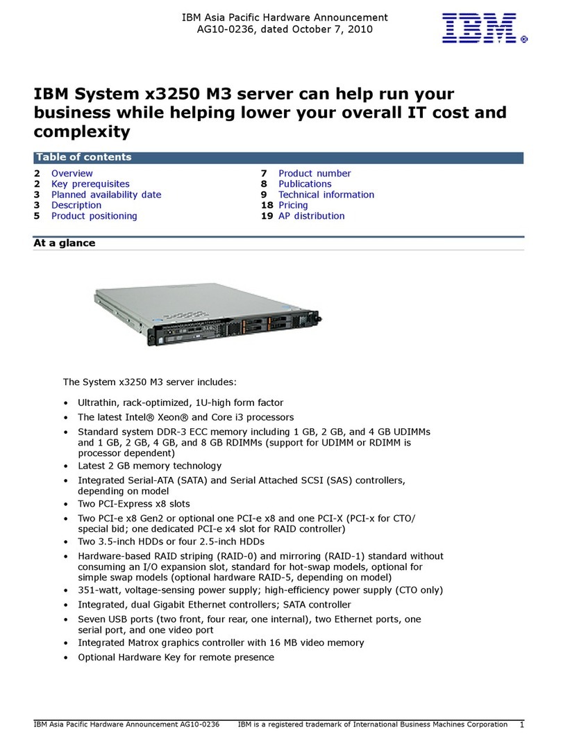 IBM System x3250 M3 Type 4251 User manual